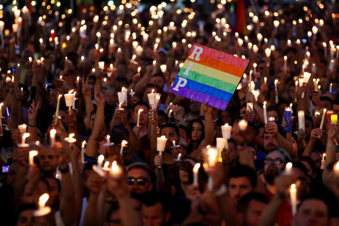 Archiefbeeld: Wake na de homofobe aanslagen in Orlando, Florida in 2016.