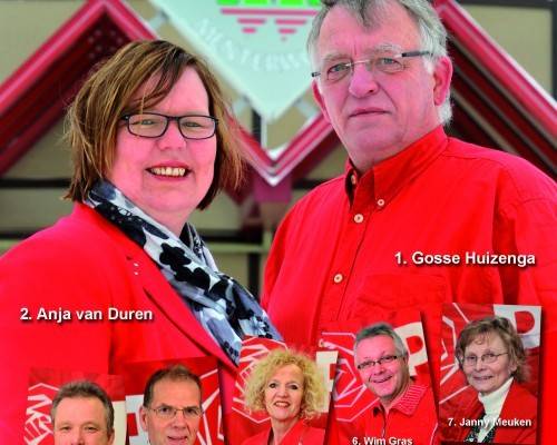 Poster PvdA Menterwolde: vermoedelijk iets te enthousiast bewerkt met de 'roodfilter'.