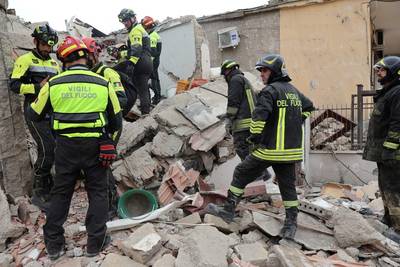 Two children and woman killed in building collapse in Italy