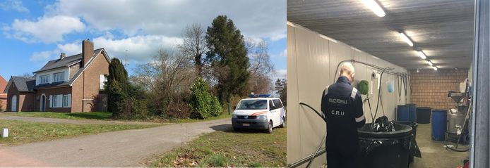 De federale politie ontdekte vrijdagochtend een cocaïnewasserij in een loods aan de Huiskens in Arendonk.