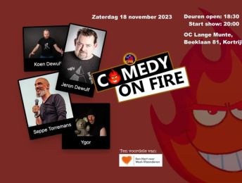 Brandweerpost Kortrijk strikt Koen Dewulf en Jeron Dewulf voor vijfde editie van Comedy on Fire