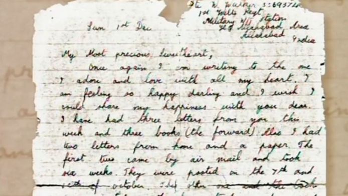 De laatste brief van de jonge soldaat aan zijn geliefde Phyllis Ponting.