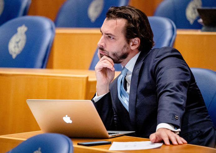 Thierry Baudet (FvD), tijdens het debat in de Tweede Kamer over de regeringsverklaring.