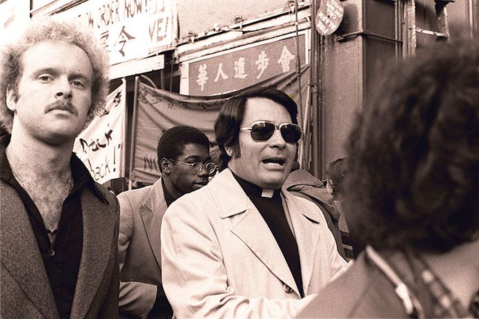 Sekteleider Jim Jones in 1977 in San Fransisco.