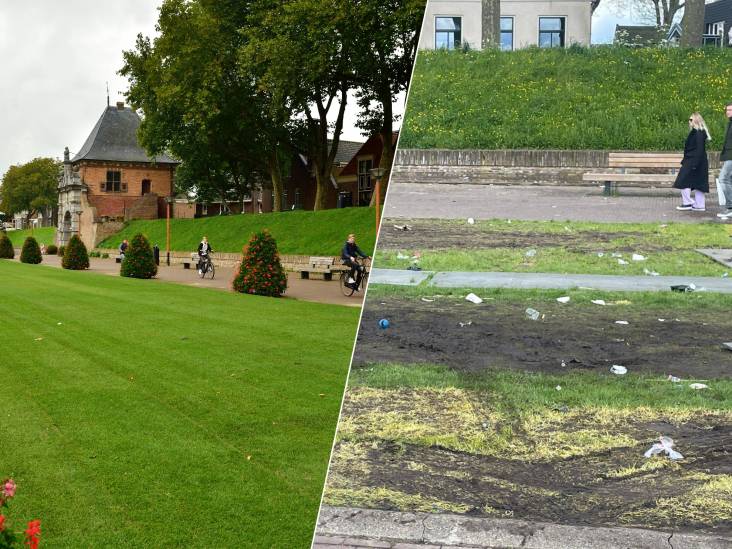 Miljoenen euro’s voor nette entree tot de stad, maar kermis verandert grasveld in één klap in slagveld 