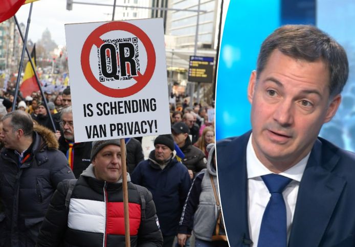 Premier Alexander De Croo (Open Vld) over de coronabetoging in Brussel.