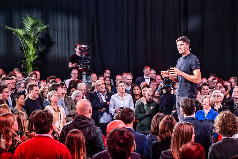 Conner Rousseau in Heusden-Zolder, begin dit jaar. 'We moeten van de partij een oorlogsmachine maken die verkiezingen kan winnen.' Beeld Tim Dirven