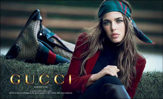 Charlotte stond onder andere model voor deze campagne van Gucci.