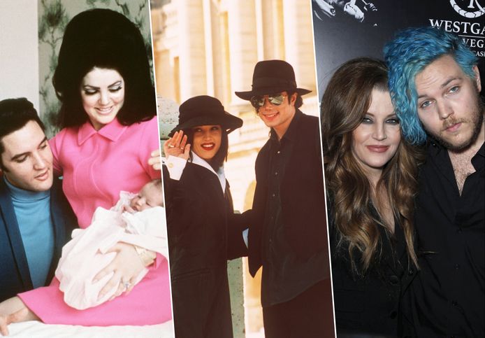 Lisa Marie Presley met haar ouders, met ex-man Michael Jackson en haar overleden zoon Benjamin Keough.