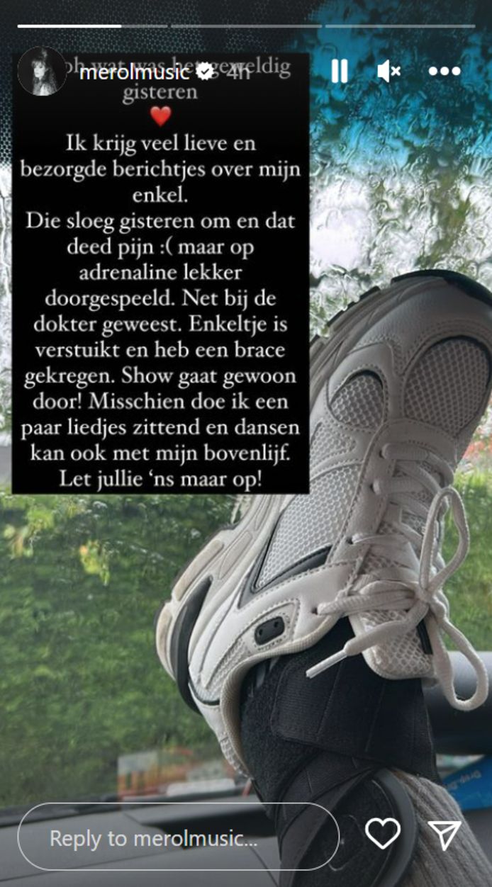 Merol blesseert zich tijdens optreden in OLT: “Maar de show vanavond ...