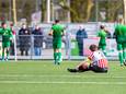 Milan Stiphout (Alphense Boys) is teleurgesteld nadat Hollandia de 1-4