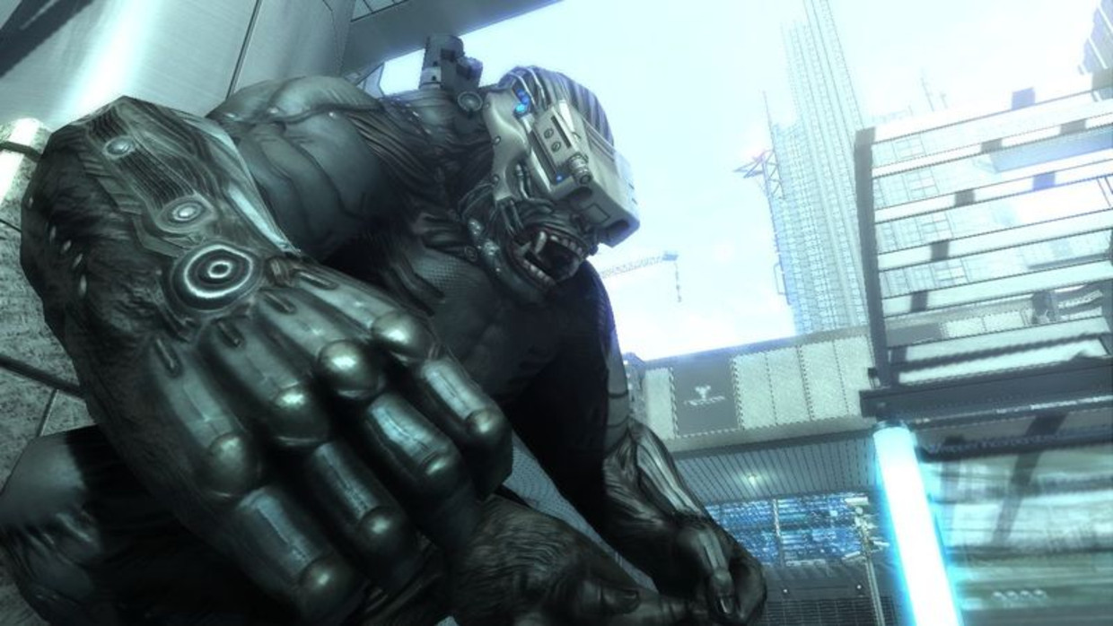 Imposante vijand in het middelmatige computerspel Mindjack. (Beeld Square Enix) Beeld 