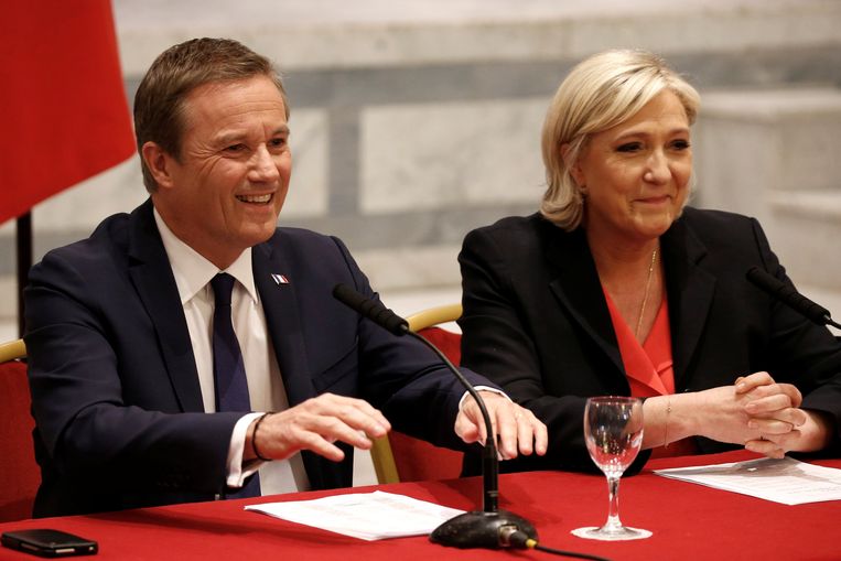Nicolas Dupont-Aignan en Marine Le Pen Beeld REUTERS