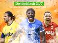Volg de titelclash.
