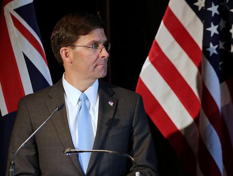 Mark Esper, de Amerikaanse minister van defensie. Beeld AP