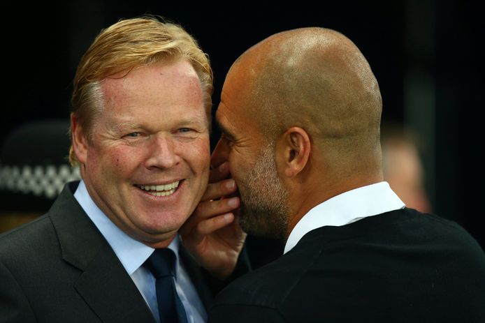Ronald Koeman en Pep Guardiola op archiefbeeld.