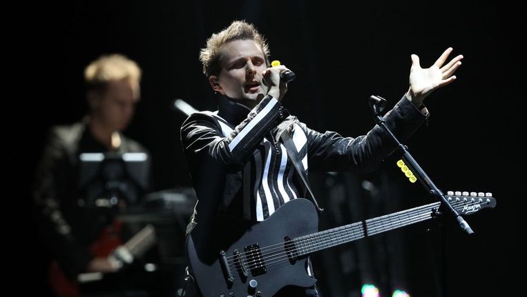 Muse tijdens een optreden op de MTV European Music Awards in Frankfurt 11 november. Beeld afp