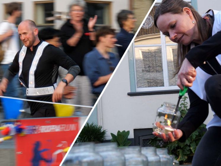 Roparun Zutphen: feestelijke doorkomst met waxinelichtjes