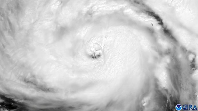 Een satellietbeeld van orkaan Ida.