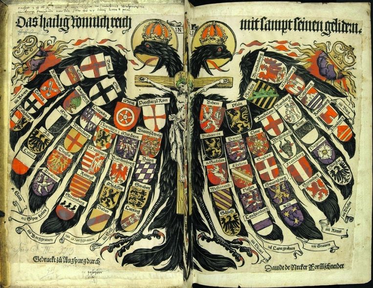 Volgens Catholica is de tweekoppige adelaar van het Habsburgse Rijk 'het symbool van het Oude Europa', waarnaar de auteurs terugverlangen. Beeld 