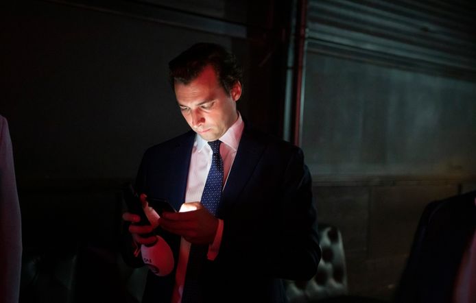 Thierry Baudet (FvD) tijdens een FVD-bijeenkomst.