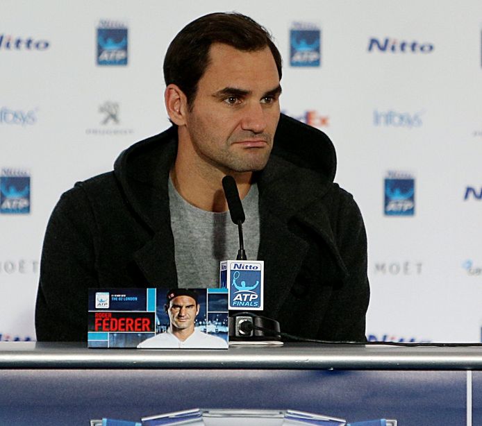 Federer won gisteren op de ATP Finals in Londen van Thiem.