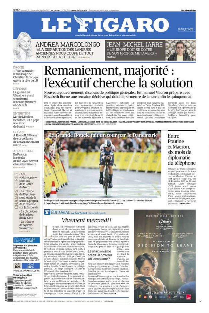 De cover van Le Figaro.