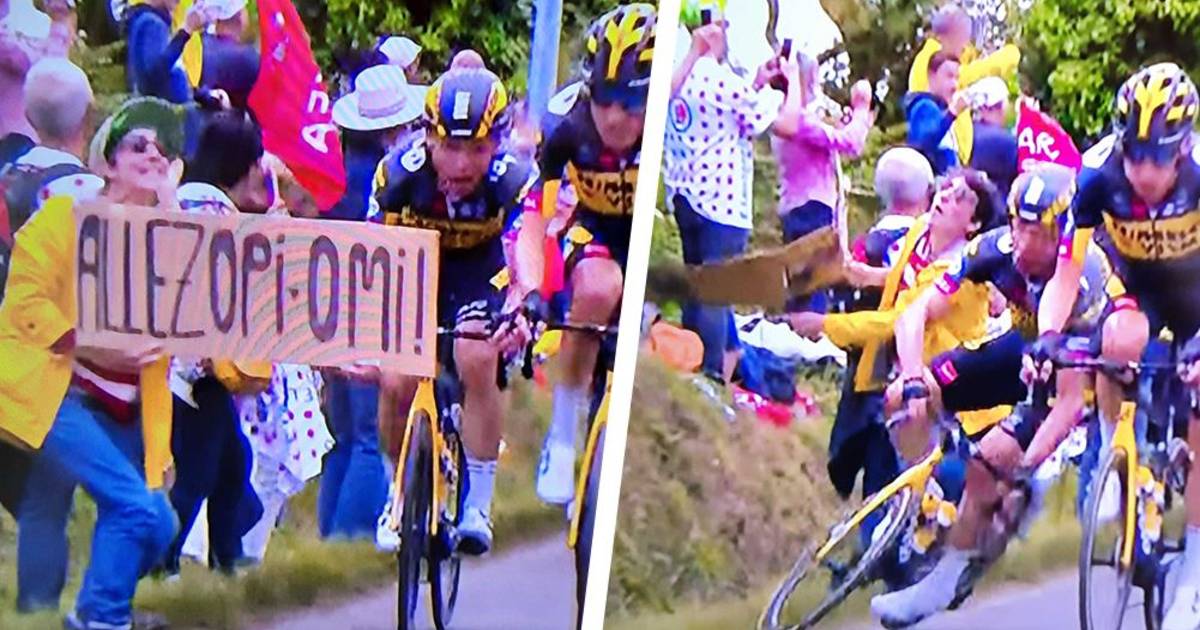 woman ruins tour de france with sign