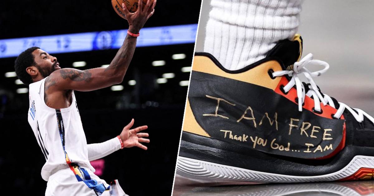 scheepsbouw Op de loer liggen Streven Na stopzetting contract met NBA-ster Irving, die schoenen origineel  afplakt: hoe Nike graag, maar niet altijd gepast met het morele vingertje  zwaait | Meer Sport | hln.be