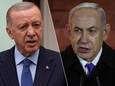 De Turkse president Recep Tayyip Erdogan en de Israëlische premier Benjamin Netanyahu.