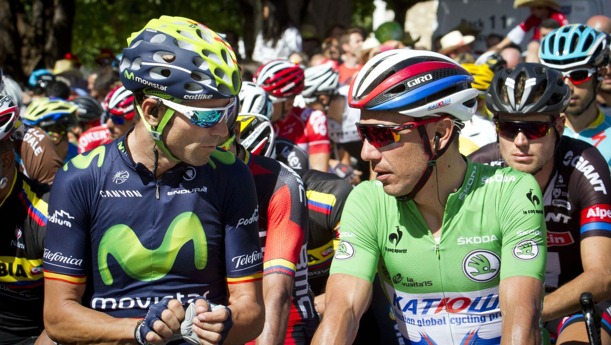 Alejandro Valverde (L) en Joaquin Rodriguez Beeld afp