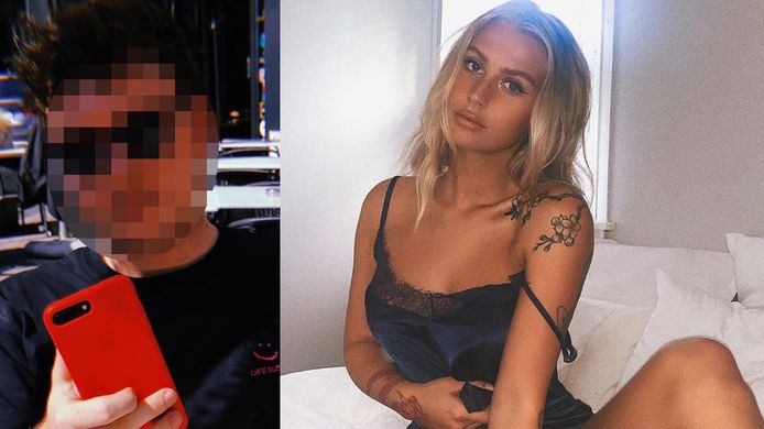 Links G.R. alias 'Eveline', rechts het Australische model Erin Mia James, met wiens foto hij zijn slachtoffers in de val lokte.