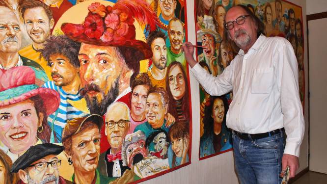 Kunstenaar Max Van Dingenen zet Oostendenaars in de kijker met eigen versie van werk James Ensor: Van de burgemeester tot vuilnisophaler, iedereen is gelijk op het schilderij”