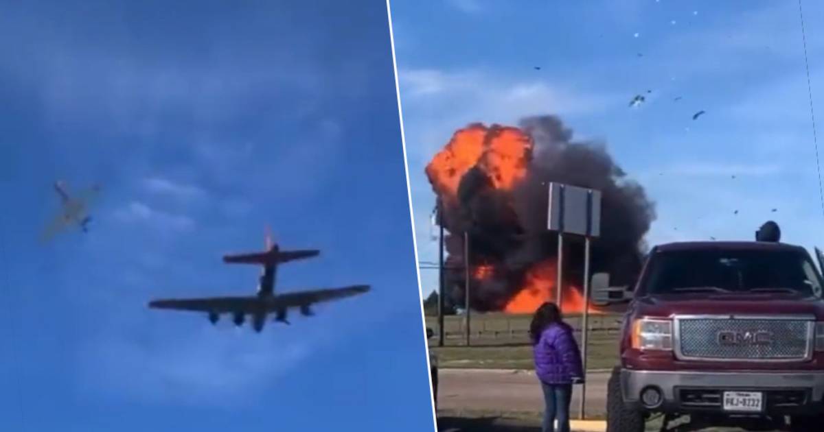 Due aerei della seconda guerra mondiale si scontrano e si schiantano durante uno spettacolo aereo a Dallas |  All’estero