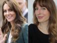 Links: de nieuwe, nonchalantere blow-out van Kate Middleton. Rechts: onze beautyredactrice Sophie met haar creatie.