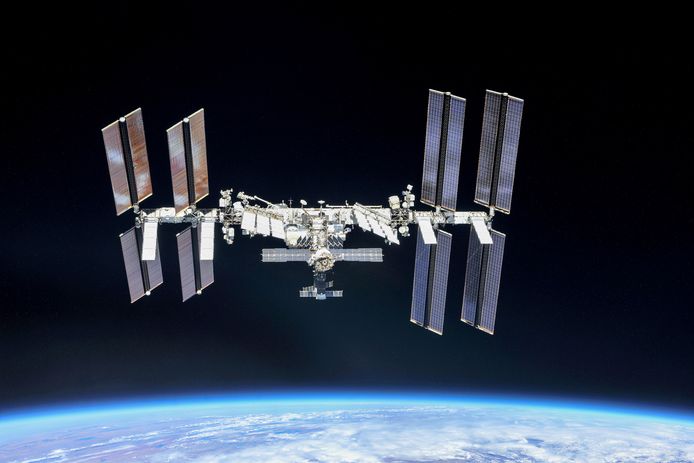 Het internationaal Ruimtestation of 'The International Space Station' (ISS).