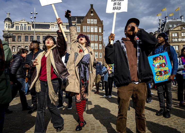 De protestmars tegen racisme en discriminatie. Beeld ANP 