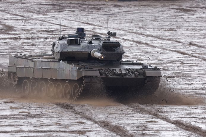 Een Leopard 2-tank.