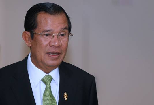 De Cambodjaanse premier Hun Sen.