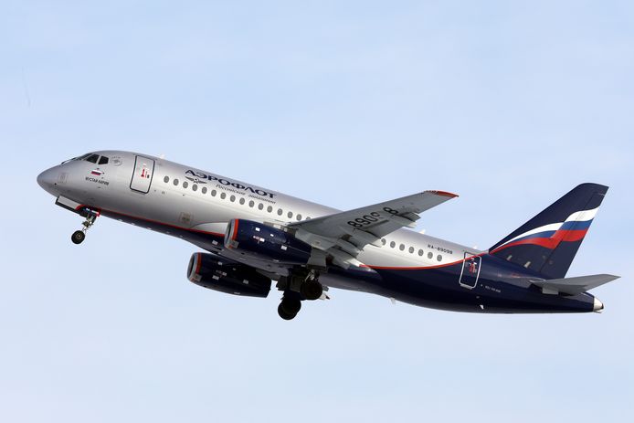 Een passagiersvliegtuig van de Russische staatsluchtvaartmaatschappij Aeroflot.