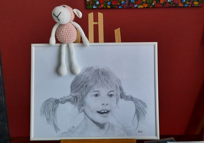 Pippi Langkous, een tekening van Kitty van Gils