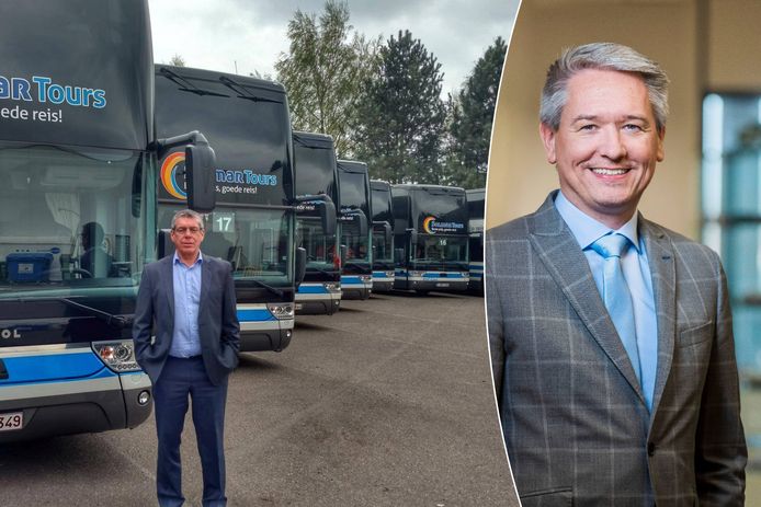 Links: Paul Cremers van tourbusbedrijf Staf Cars / Rechts: Pieter Van Bastelaere, CEO van de Federatie van Belgische Autobus- en Autocarondernemers (FBAA).