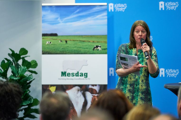 In Perscentrum Nieuwspoort werd door het Mesdag-Zuivelfonds cijfers over de Stiksstofuitstoot in Nederland gepresenteerd.  Beeld Phil Nijhuis