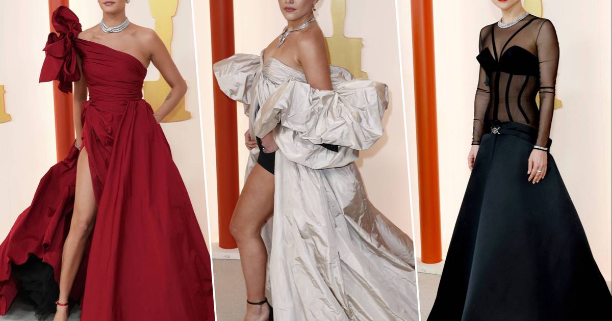 in the picture.  These were the prettiest, craziest dresses on the “champagne” carpet at the Oscars |  The Oscars 2023