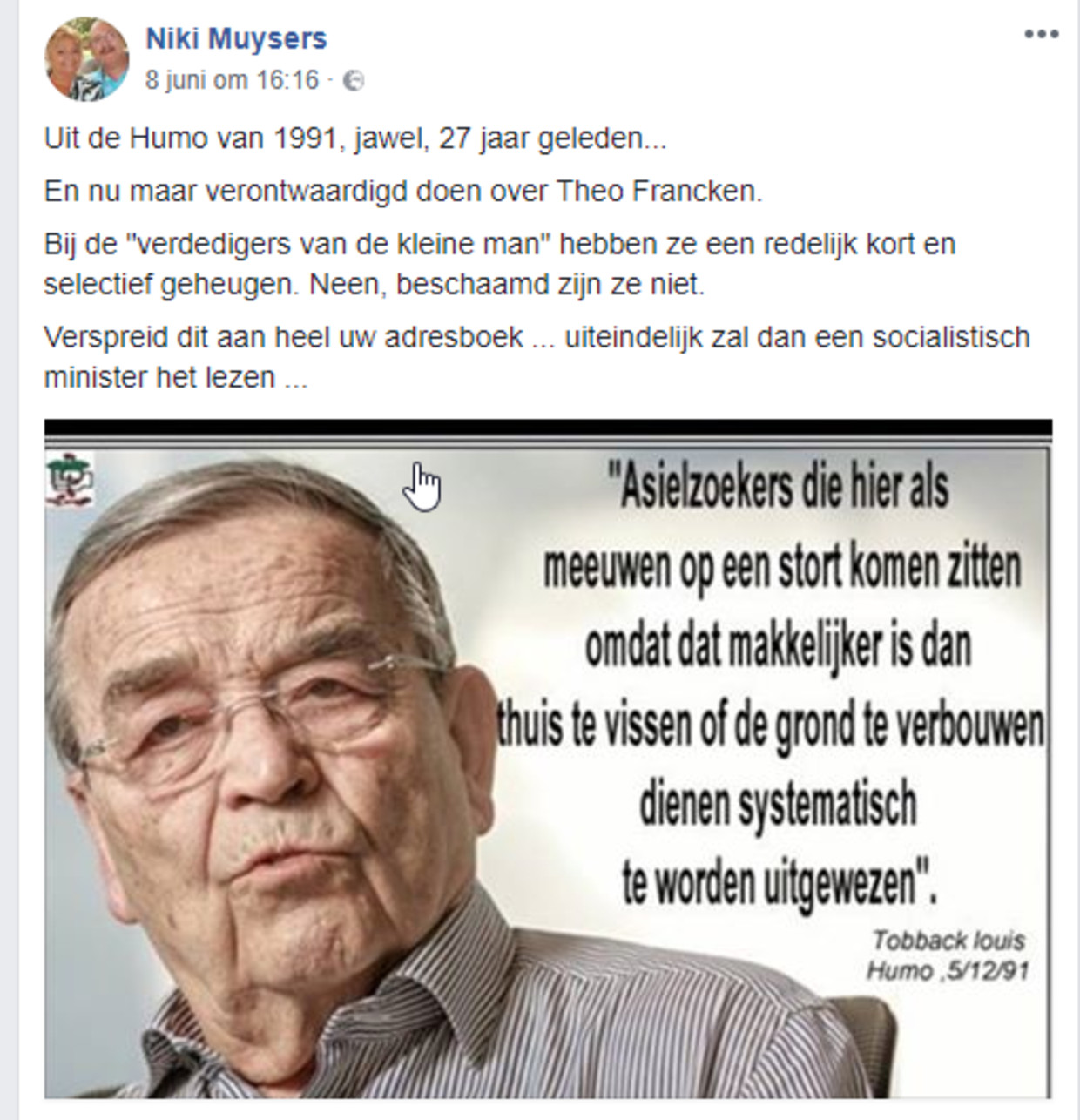 Wat zei Louis Tobback nu precies over vluchtelingen in