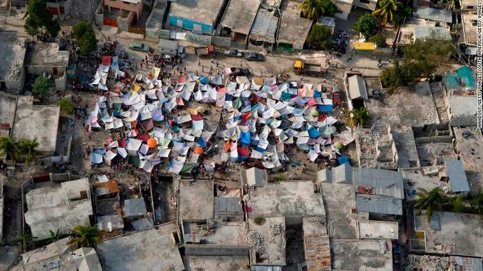 Haïti na de aardbevingen in 2011.