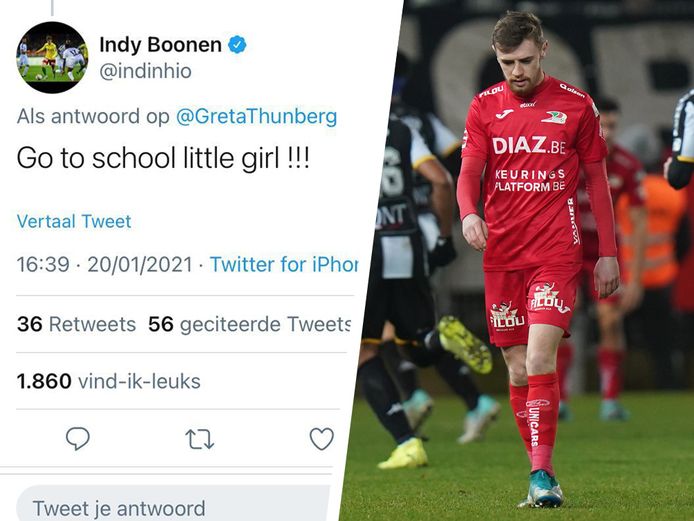 Indy Boonen kreeg een stortvloed aan reacties na een tweet richting Greta Thunberg.