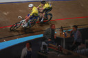 Niki Terpstra en Yoeri Havik in actie bij de Zesdaagse van Rotterdam.