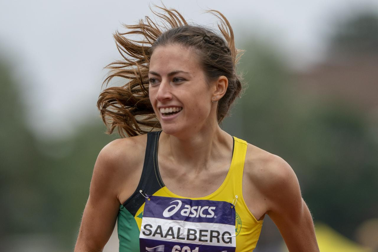 Evelien Saalberg, winnares 400 meter horden bij de NK Atletiek 2019.