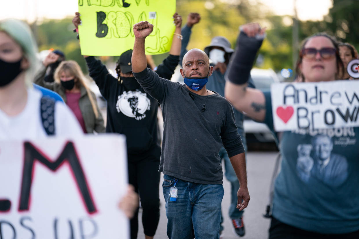 Betogers protesteren tegen politiegeweld. Beeld Getty Images